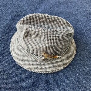 Pendleton Hat Fedora Fitted Mens 7 3/8 Gray Brown Tweed Wool Feather Trilby